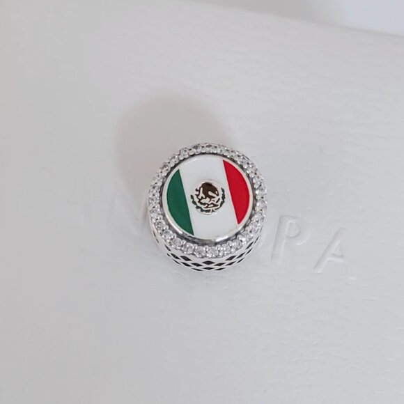 Pandora Mexico Flag Charm Bead Travel Destination Pendant S925 Silver with box - Picture 3 of 6